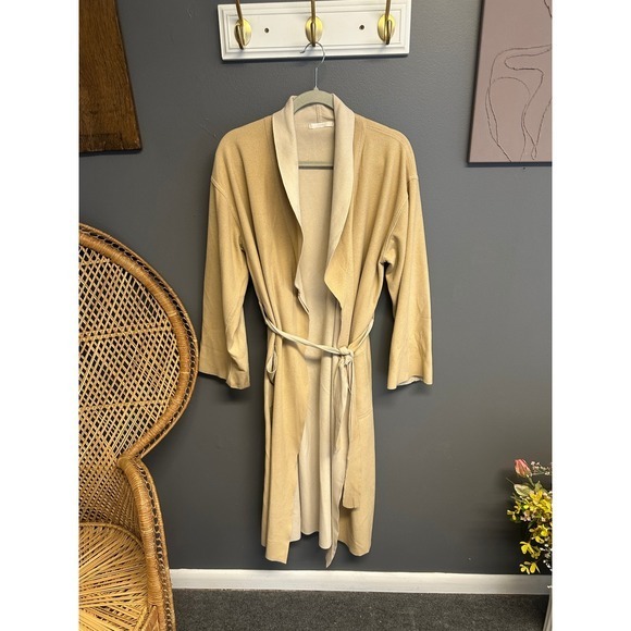 J.Crew Other - J Crew Robe Camel Cream Knit Long Sleeve Belted Loungewear Women One Size